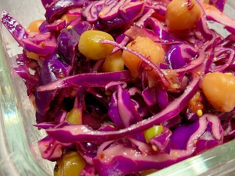 カラフル★紫キャベツの豆サラダ
